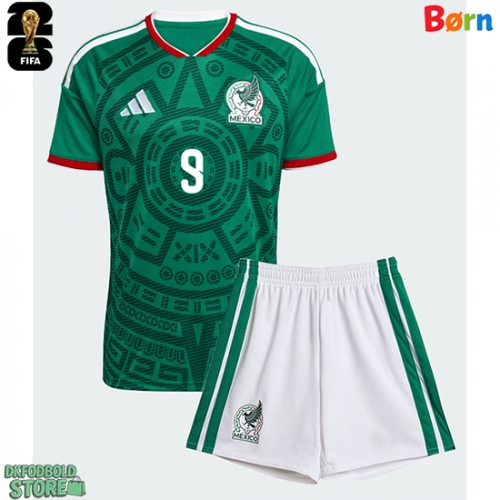 Mexico Raul Jimenez #9 Replika Babytøj Hjemmebanesæt Børn VM 2026 Kortærmet (+ Korte bukser)